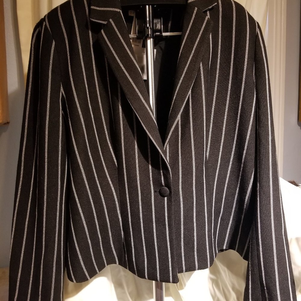 black with white stripes jacket XL New with tag